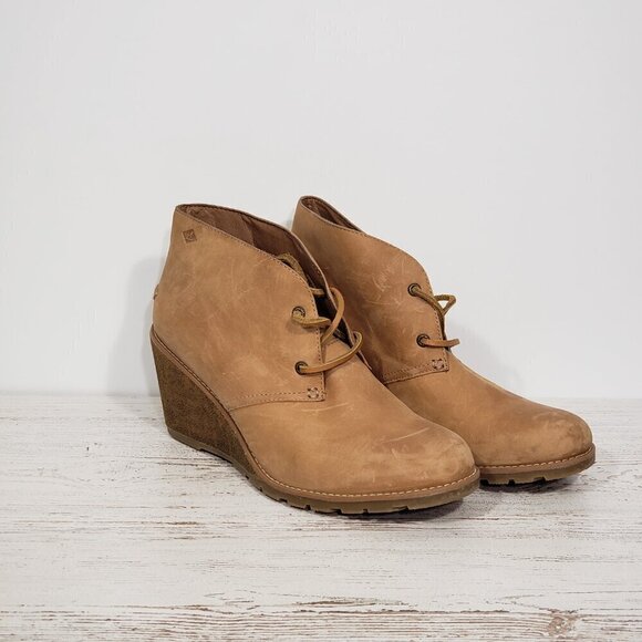 Sperry  Leather Wedge Booties  Women's Size 10 - Picture 2 of 6